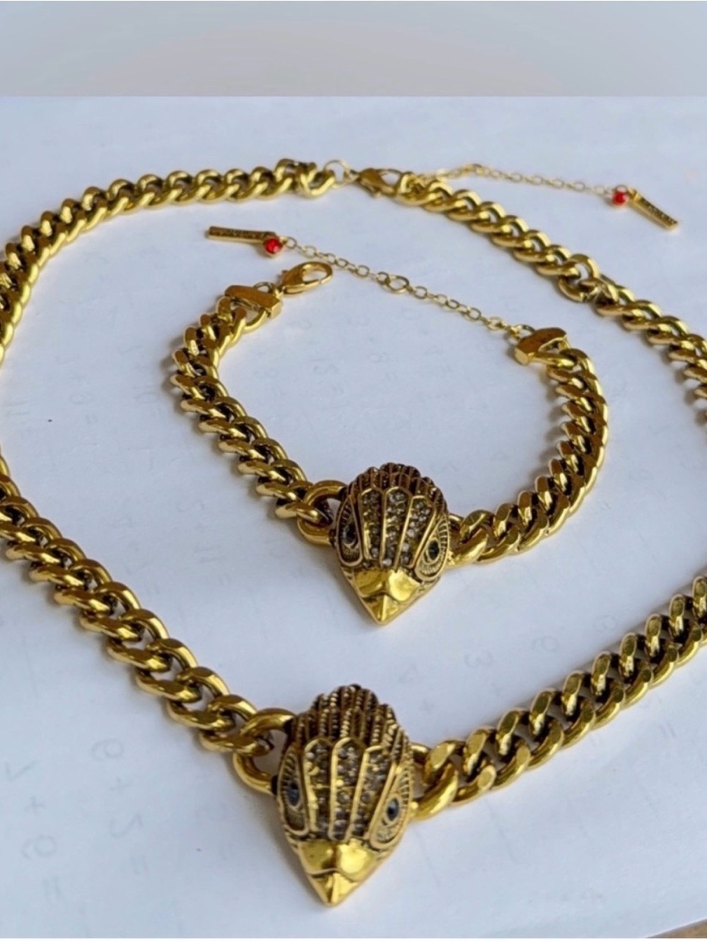 New Vintage Eagle head necklace bracelet set - Picture 6 of 9